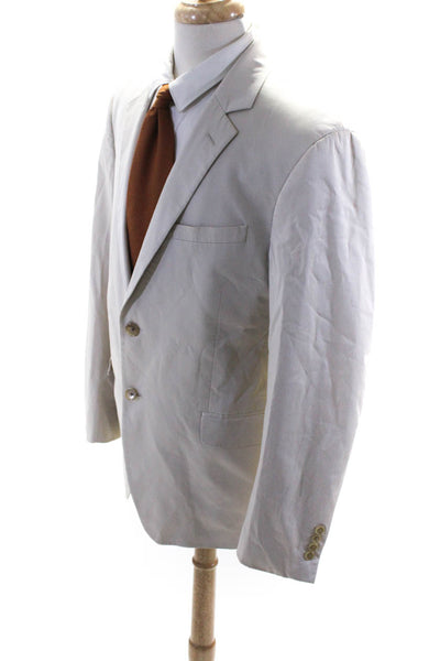 Theory Men's Cotton Blend Two Button Single Breasted Blazer Ivory Size 42R