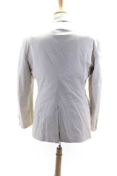 Theory Men's Cotton Blend Two Button Single Breasted Blazer Ivory Size 42R