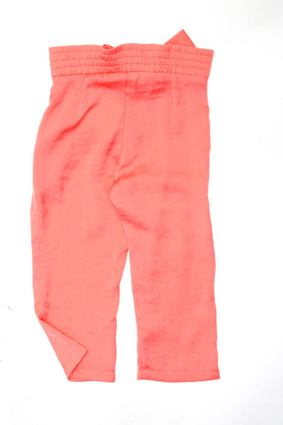 Chloe Girls Orange Bow Front Stretch Straight Pants Size 2