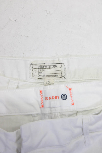 Sundry Current/Elliot Womens Zip Front Solid Cotton Shorts White Size 29/30 Lot