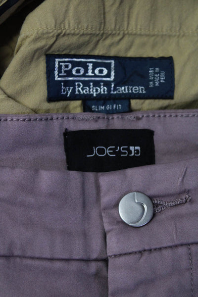 Joe's Polo Ralph Lauren Womens Chino Khaki Shorts Purple Tan Size 31 32 Lot 2