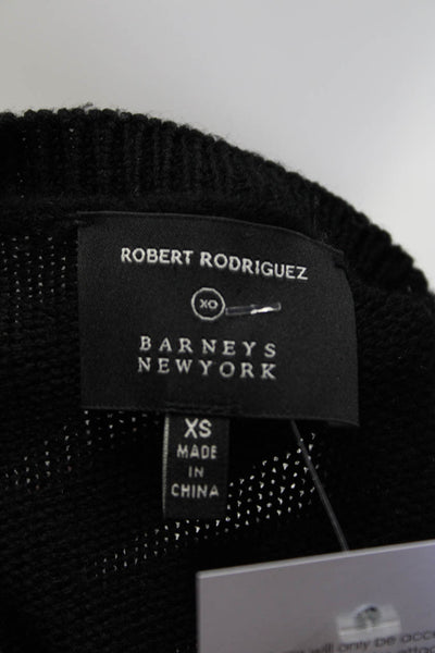 Robert Rodriguez Women's Crewneck Long Sleeves Black Sweater Blouse Size XS