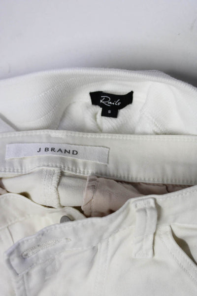 J Brand Rails Womens Cotton Metallic Striped Jogger Pants White Size 26 S Lot 2