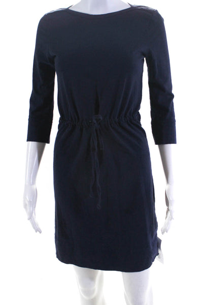 Merona Womenms Drawstring Waist Dress Navy Blue Cotton Size Extra Small