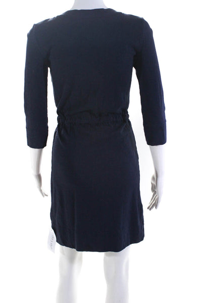 Merona Womenms Drawstring Waist Dress Navy Blue Cotton Size Extra Small