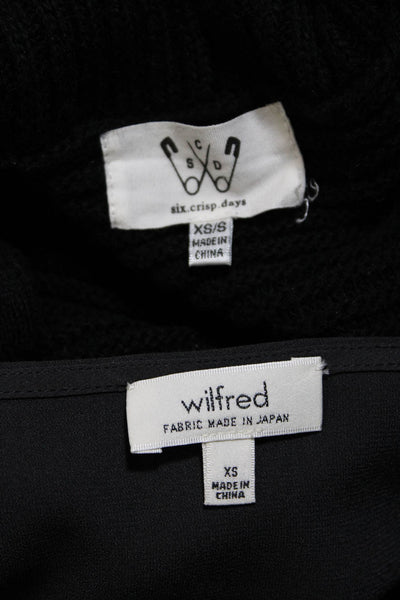 Wilfred Six Crisp Days Womens Blouse Top Sweater Vest Gray Black Size XS Lot 2
