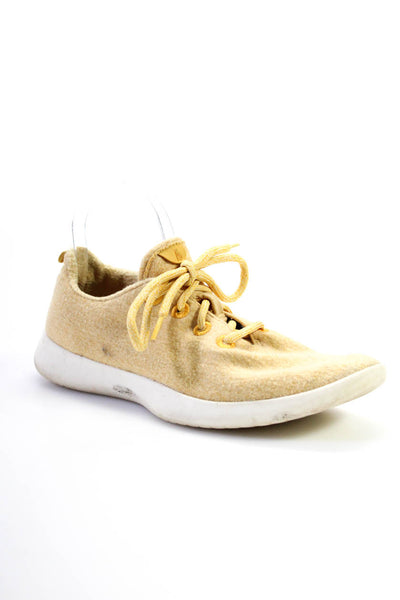 Allbirds Womens Yellow Wool Lace Up Low Top Running Sneakers Shoes Size 9