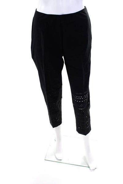 Piazza Sempione Women's Side Zip Straight Leg  Ankle Pant Black Size S