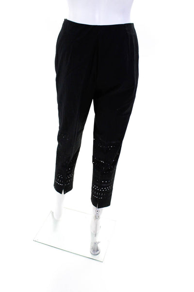 Piazza Sempione Women's Side Zip Straight Leg  Ankle Pant Black Size S