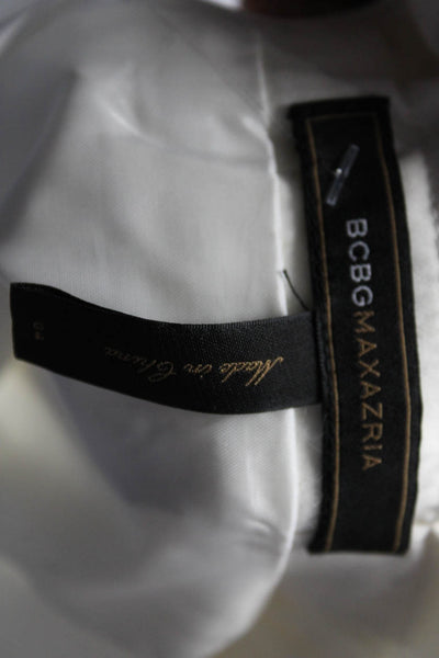 BCBGMAXAZRIA Womens White Cotton Lined Knee Length Skirt Size 4
