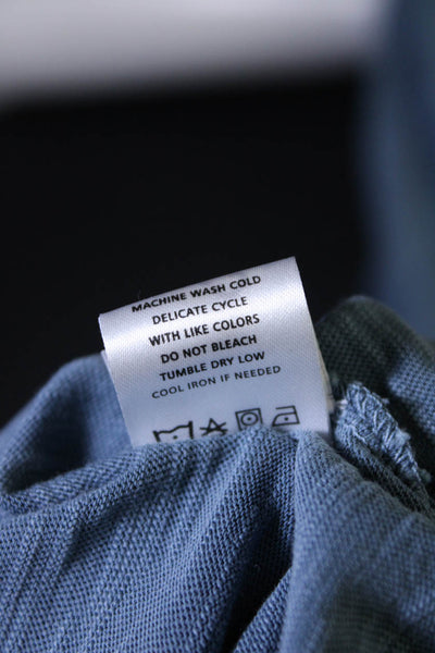 Lilla P Women's Cotton Long Sleeve Crew Neck Pocket T-Shirt Dress Blue Size L