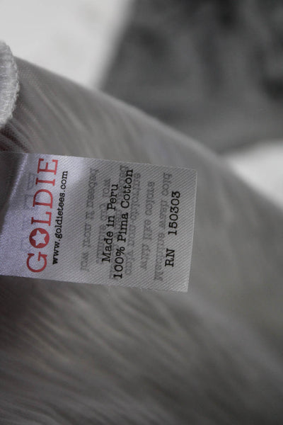 Goldie T.LA Leallo Women's Short Sleeve Tees White Gray Size XS Lot 3
