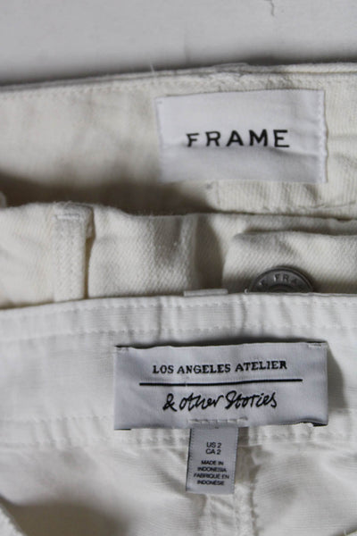 & Other Stories Frame Womens High-Rise Pants Denim Jeans White Size 2 24 Lot 2