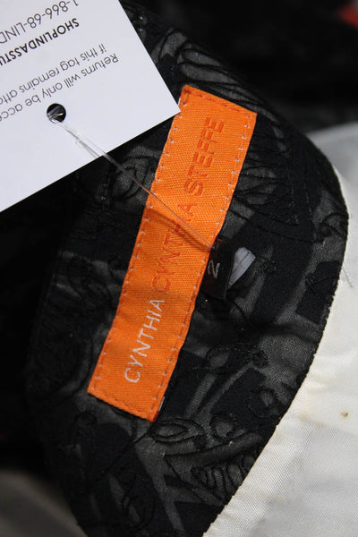 Cynthia Cynthia Steffe Women's Abstract Four Button Cropped Blazer Black 2