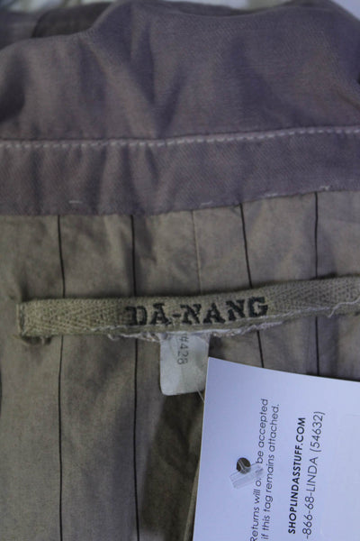 DA Nang Womens Glitter Print Notched Collar Blazer Jacket Purple Size Medium