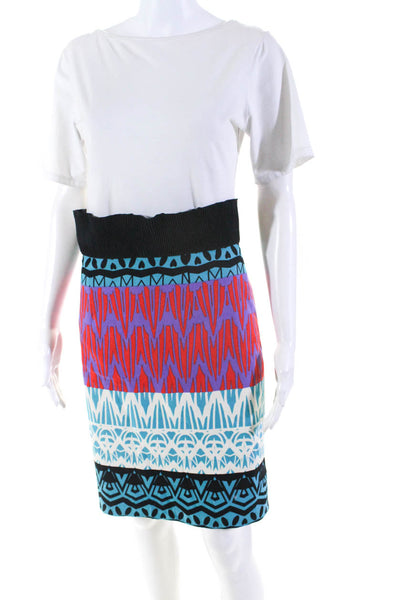 Plenty by Tracy Reese Womens Abstract Canvas Pencil Skirt Multicolor Size 4