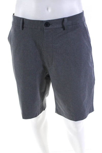 Hickey Freeman Mens Button Flat Front Double Pocket Dress Shorts Gray Size EUR38