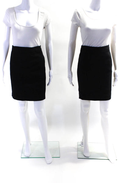 J Crew Womens Knee Length Twill Pencil Skirt Black Wool Size 0P 00P Lot 2