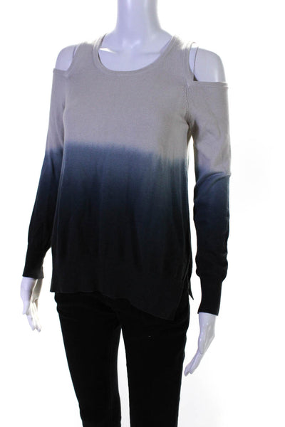 Central Park West New York Womens Cold Shoulder Sleeve Shirt Ombre Blue Size S