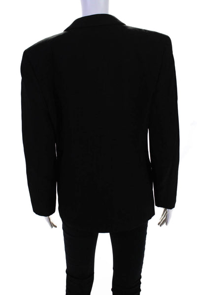 Giorgio Armani Women's Collar Long Sleeves One Button Lined Blazer Black Size 42