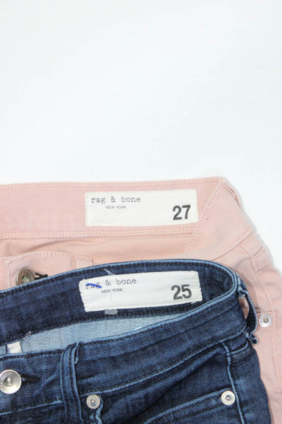 Rag & Bone Jean Womens Pink Distress High Rise Straight Jeans Size 27 25 lot 2
