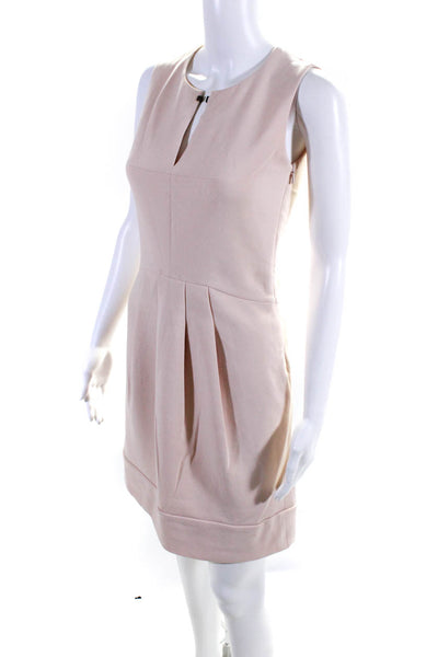 Boss Hugo Boss Womens Pink Cotton V-Neck Sleeveless Shift Dress Size 2