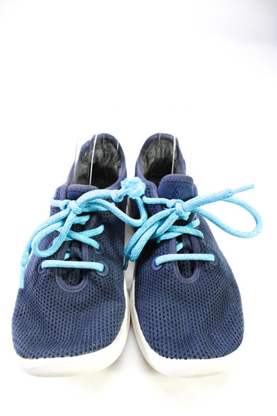 Allbirds Womens Mesh Knit Textured Lace-Up Low-Top Sneakers Blue Size 9