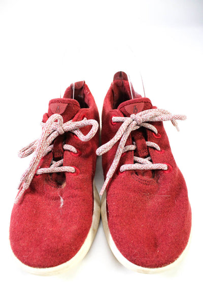 Allbirds Womens Lace-Up Darted Textured Low-Top Sneakers Red Size 9