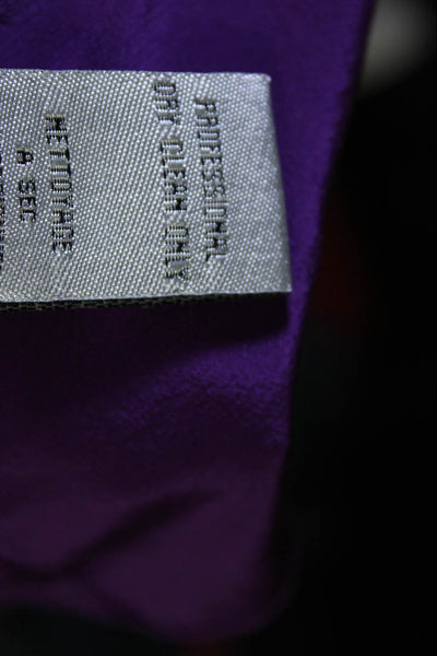 Tibi Womens Purple Silk Ruffle Crew Neck Short Sleeve Blouse Top Size 4
