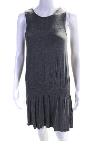 Soft Joie Womens Gray Knit Crew Neck Sleeveless Drop Waist Dress Size XS