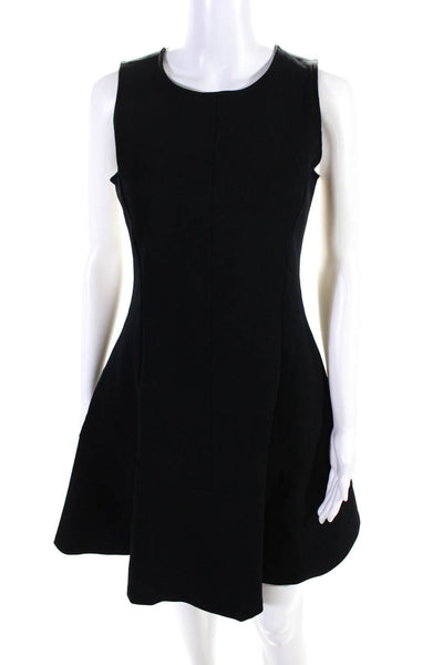 Lisa Perry Womens Darted Back Zipped Sleeveless A-Line Midi Dress Black Size 4