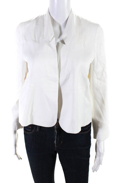 Rachel Comey Womens Open Front Darted Long Sleeve Blazer Jacket White Size 4