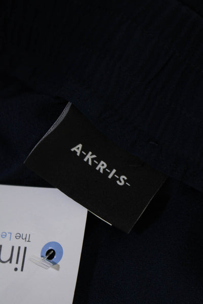 Akris Womens Side Zip Solid Skinny Leg Dress Pants Blue Size 6