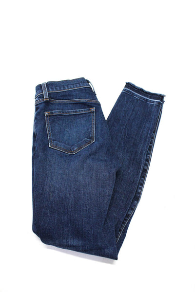 J Brand Womens Cotton Distress Hem Dark Wash Skinny Leg Jeans Blue Size EUR26