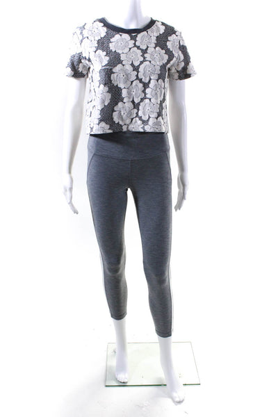 Gianni Bini Women's Crewneck Short Sleeves Gray Floral T-Shirt Size XS Lot 2