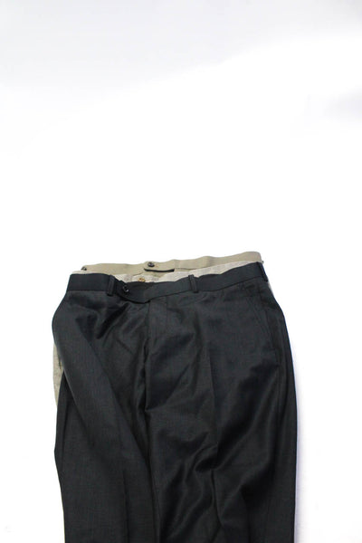 Johnathan Kayne Men's Cotton Button Pleated Straight Leg Trousers Green M Lot 3