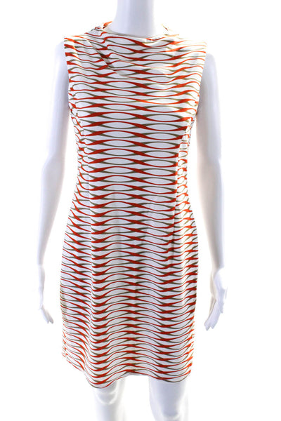 Jude Connally Womens Sleeveless Abstract Stretch Bodycon Dress White Size S