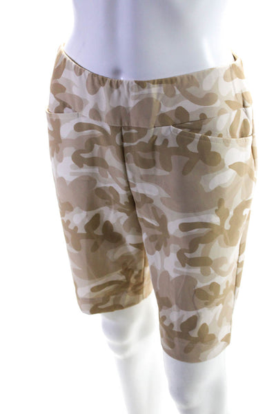 Ibkul Womens Abstract Camouflage Biker Shorts Top Beige Brown Size S/4 Lot 2