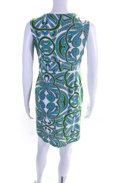 Jude Connally Womens Paisley Abstract Sleeveless V Neck Dress Multicolor Size XS