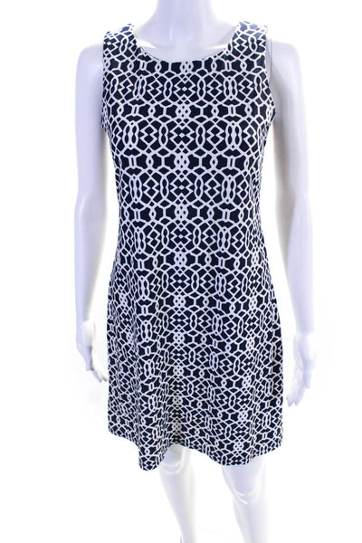 Jude Connally Womens Sleeveless Abstract Round Neck Casual Dress Blue Size XS