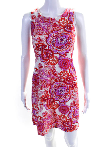 Jude Connally Womens Sleeveless Paisley Print Tank Dress Pink Size Small