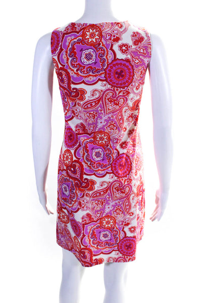 Jude Connally Womens Sleeveless Paisley Print Tank Dress Pink Size Small