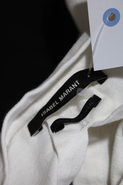 Isabel Marant Women's Sleeveless Crew Neck Key Hole Back Tank Top White Size S