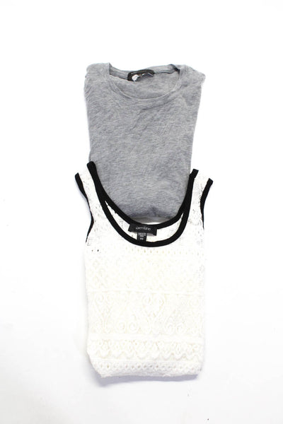 Karen Kane BCBG Max Azria Womens Textured Long Sleeve Tops Gray Size XS Lot 2