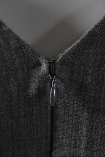 Stella McCartney Womens Wool Half Sleeve V-Neck Fit & Flare Dress Gray Size 38