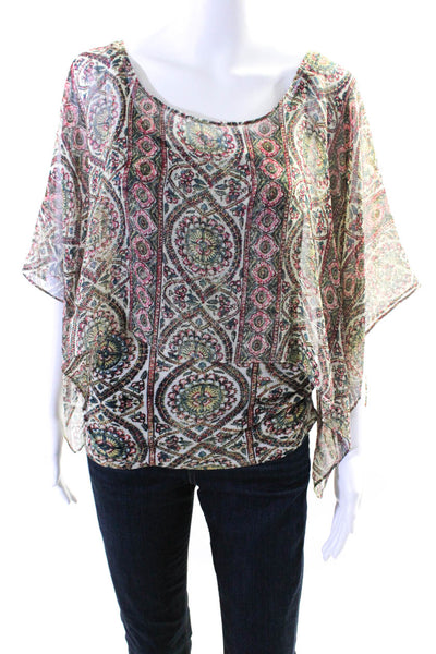 Tiny Anthropologie Womens Abstract Print Blouse Multi Colored Size Extra Small