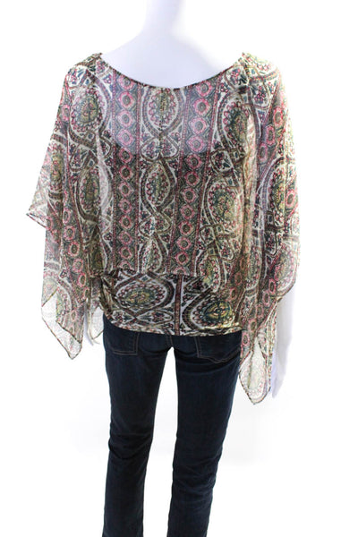 Tiny Anthropologie Womens Abstract Print Blouse Multi Colored Size Extra Small