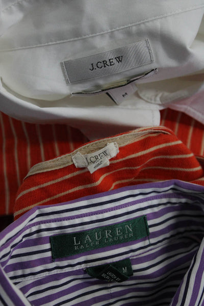 Lauren Ralph Lauren J Crew Womens Button Up Shirts Top Purple White Size M Lot 3