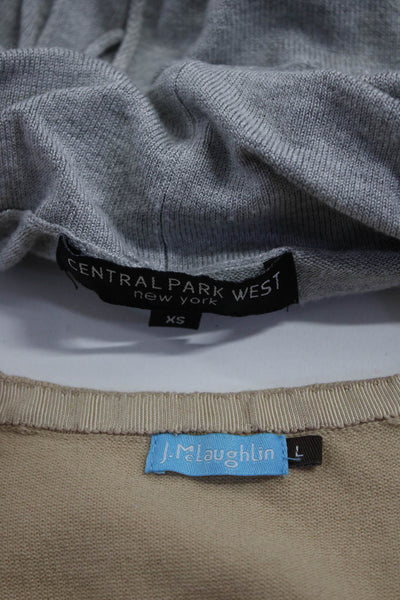 J. Mclaughlin Central Park West Womens Knit Tops Yellow Gray Size L XS Lot 2
