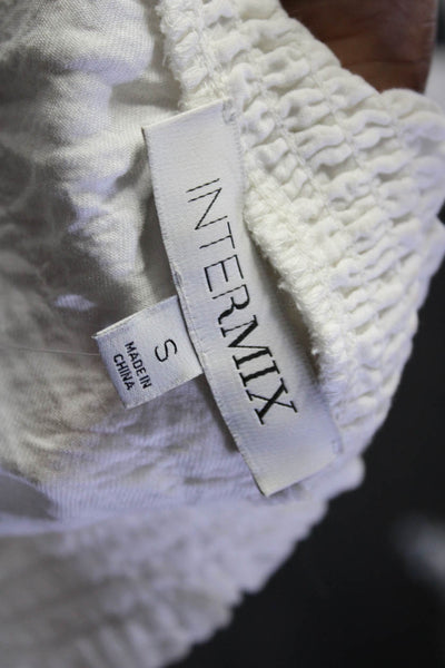 Intermix Women's Sleeveless Tie Front Button Down Collar Blouse White Size S
